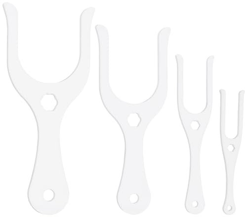 BENECREAT 4 Sizes White Acrylic Knitting Forks, Horn Fork Cord Braiding Tool, DIY Weaving Craft Tool, Weaving Tools for Bracelets Necklaces Making