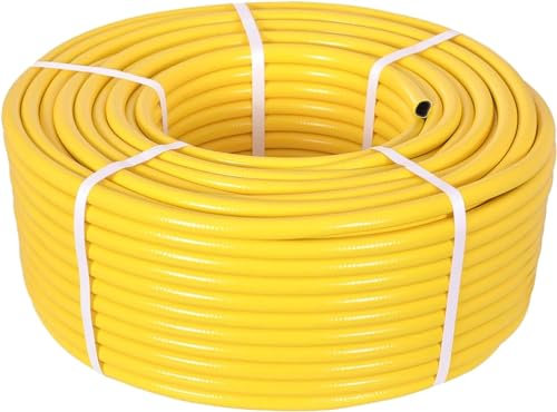 Garden Hose Pipe - 15/25/30M Reinforced Heavy Duty Anti-Kink Watering Solution Ideal for Watering, Gardening, Anti-Freezing Irrigation Pipe High Pressures Yellow (15M)