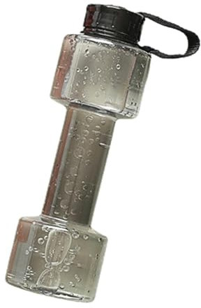Hantelflasche – Hantelförmige Wasserflasche | 2,2 l Hantel-Reiseflasche, Hantel-förmige Flasche mit auslaufsicherem Deckel, Hantel-Reisebecher, Hantel-Sportwasserflasche für Fitnessstudio, Camping, Ra