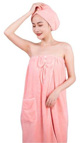 FAOLONE Lot de 3 serviettes de bain en tissu éponge épais pour femme (rose)