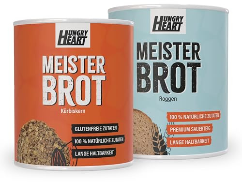 Notfall Hamster Kauf Brot Reserve - Frisches Kürbiskernbrot 1 x 480gr & Frisches Roggenbrot 1 x 300gr | Glutenfreies Toast Brot mit 100% Natürlichen Zutaten | 4 Jahre haltbar | Snack Dosenbrot