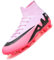 Unitysow Scarpe da Calcio Uomo all'aperto High Top Spikes Tacchetti Professionale Scarpe da Allenamento Leggero Antiscivolo Scarpe da Calcetto,T251 Rosa,38 EU