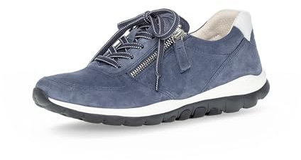 Gabor Damen Low-Top Sneaker, Frauen Halbschuhe,Laufschuhe,Freizeit,sportlich,straßenschuhe,Strassenschuhe,Sportschuhe,Jeans/Weiss,39 EU / 6 UK