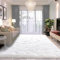 BSGIFT Hochflor Teppich 200x300 Weiß, Shaggy Wohnzimmer Teppich Flauschig Langflor Wohnzimmerteppich High-Pile Carpet rutschfest, Modern Extra Groß Teppiche für Schlafzimmer Kinderzimmer Bettvorleger