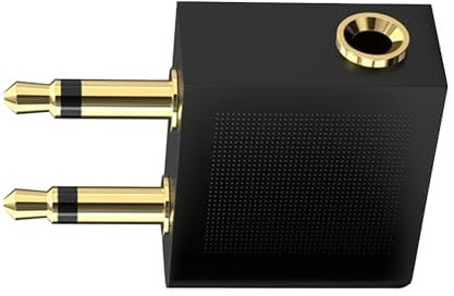 Kingke 3.5mm Gold-plated Aviation Headphone Adapter 3.5mm 1 To 2 Sound Splitter Adapter Female To Male Aircraft Plug Converter
