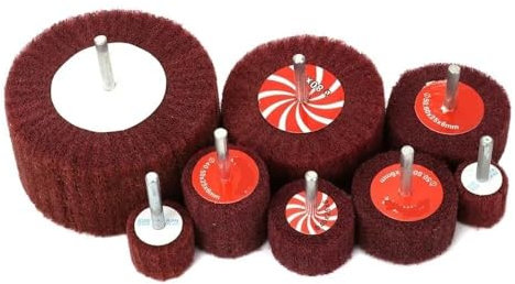 Mise à l'éclairage de rouleau de broyage, rouleau Roue de ponçage à lamelles non tissées de 20 mm à 100 mm, 320#, tige de 6 mm, tampon de ponçage abrasif en fibre, meule de polissage for le nettoyage
