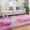 SOANNY Tappeto Soggiorno a Pelo Lungo, Lavabile, Antiscivolo e Morbido, Tie-Dye, per Camera da Letto e Bambini, Scendiletto, 120x180 cm, Arcobaleno Rosa