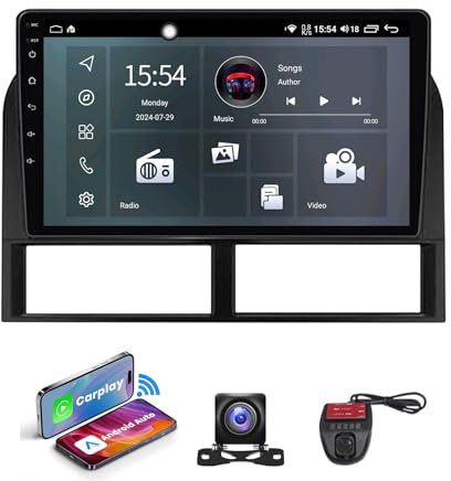 Generico ZCHBSM 9 Pollici 2 DIN Autoradio Android 13 Radio Player per J-eep Grand Cherokee WJ 1998-2004 4G Wireless CarPlay Navigazione GPS DSP FM RDS Dab+ Radio BT 5.0 4G WiFi SWC+Cream DVR (NF-2)