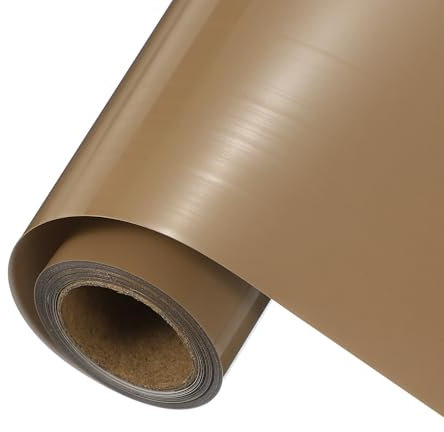 sourcing map Brown Heat Transfer Vinyl, 12 Inch x 8ft Iron-on Vinyl Roll for Decal Cutting Signs Scrapbooking DIY Craft Home Decoration