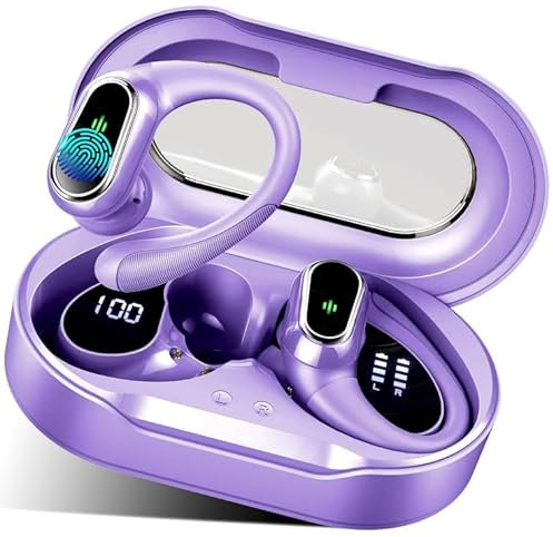Rolosar Auriculares Bluetooth deportivos, 50 horas Auriculares inalámbricos con HiFi Estéreo
