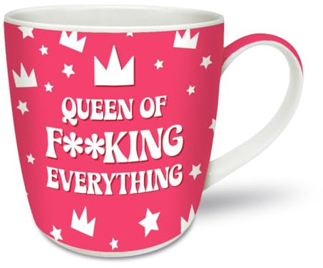 Smiling Faces MAKING SMILES SINCE 2001 New Bone China Mug, 330ml, Queen of Everything Theme, Dishwasher & Microwave Safe, Gift-Boxed