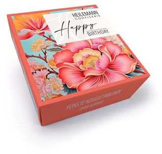 Heilemann „Happy Birthday“ Pralinen Vorratspack, 12 x 48 g – Feinste Nougat-Pralinen ohne Alkohol | Geschenkboxen zum Geburtstag | Schokoladiges Mitbringsel | Edelvollmilch & Edelbitter-Schokolade