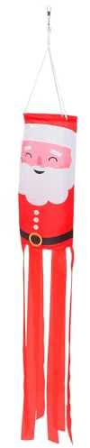 Gatuida Weihnachtlicher Windsack Windsock Fahne Außenbereich mit Kordel zum Aufhängen Leichtes Material Dekorative Festival Dekoration für Hof und Garten