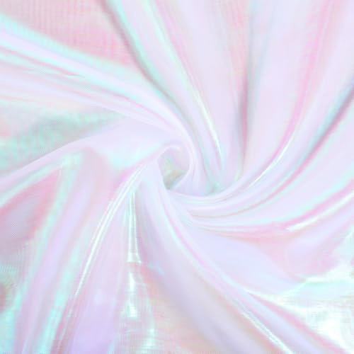 Organza Stoffe 3x1.5m Holografischer Stoff Transparenter Tüllstoff | Solide Transparente Organza Rolle für Hochzeit Party Deko Fotografie Hintergrund DIY Vorhänge Kleid Basteln
