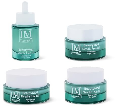 Genius IM Cosmetics BeautyMed Needle Free DT Deluxe-Set 4-tlg. - Anti-Aging Tagescreme & Nachtcreme, Gesichtsserum & Augencreme- mit Hyaluronsäure, regt Kollagen an, Anti Falten Dr. Michaela Fuchs