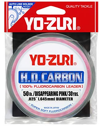 Yo-Zuri 30-Yard HD Fluorocarbon Leader Line, Pink, 50-Pound