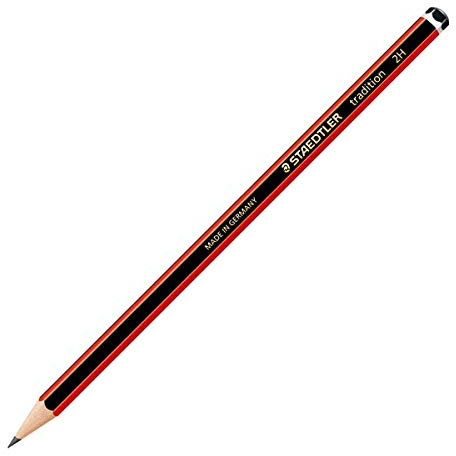 Staedtler 110-2H - 110 Tradition 2H Pencil Black Red PK12