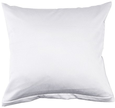 Lorena Uni Classic Mako-Satin Kissen Bezug einfarbig Baumwolle (weiß, 80 cm x 80 cm)