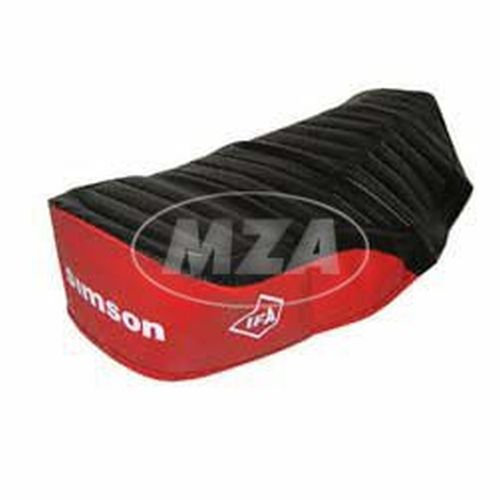 Sitzbezug, SIMSON schwarz/ rot, strukturiert, wasserdicht S51E, Enduro