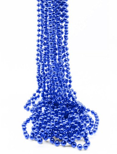 Mardi Gras Perlen, 84 cm, Blau, 12 Stück