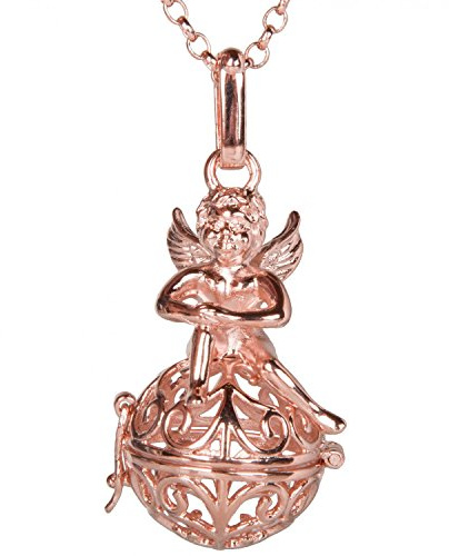 styleBREAKER Damhalsband med änglaklocka,Rosagold