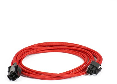 Phanteks 4 Pin M/B Premium Sleeved Extension Cable 19.68 Length, Red(PH-CB4P_RD)