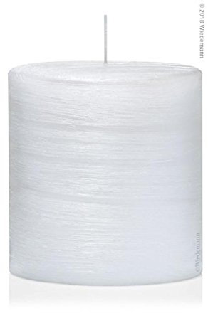 Formenkerze Ovalkerze mit Perlmutt-Oberfläche, 150 x 135 mm, Weiß, Kerze zum Gestalten einer Anlasskerze