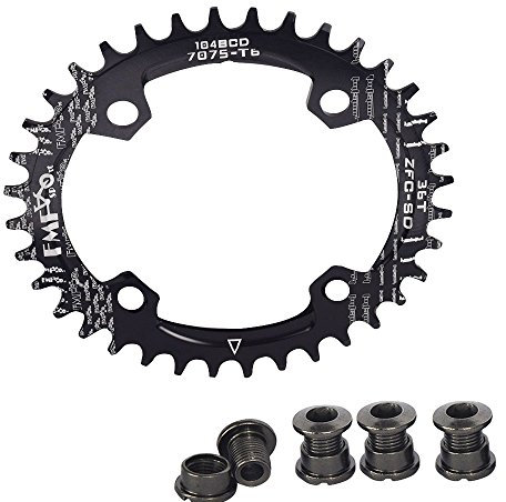 UPANBIKE Fahrrad schmal breit oval Form Single Kettenblatt Kettenblätter BCD 104 mm 32T 34T, 36T (32T, Schwarz)