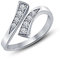RS Jewels Zehenring, 14 Karat Weißgold, 925er Silber, weiße Zirkonia, Krappenfassung, verstellbar