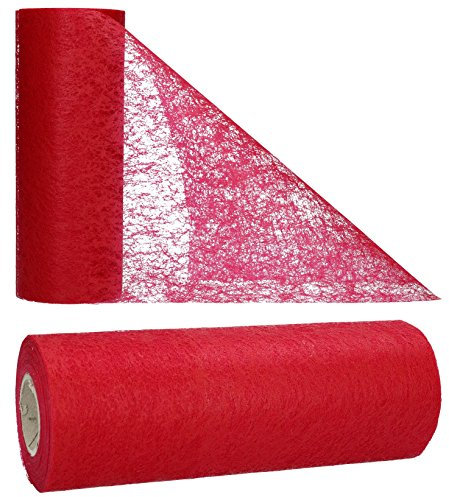 AmaCasa Tischläufer Bordeaux Rot (23 cm x 25 m) – Hochwertiges Vliesband für stilvolle Tischdekoration bei Hochzeiten, Geburtstagen & besonderen Anlässen