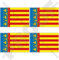 VALENCIANISCHE GEMEINSCHAFT Flagge, Fahne SPANIEN Valencia, Valencianische Gemeinschaft Spanisch 50mm Auto & Motorrad Aufkleber, x4 Vinyl Stickers