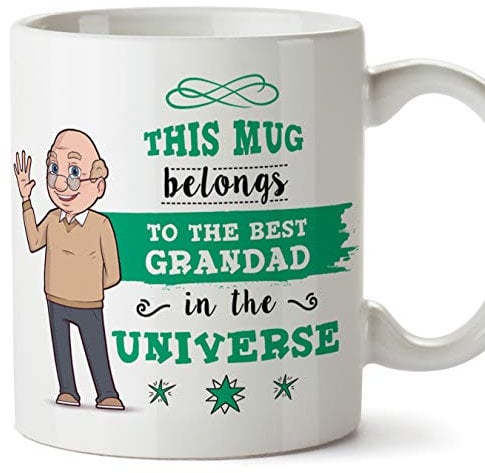 MUGFFINS Grandad Mug - Best Grandad in the Universe - Coffee Grandpa Mug for Breakfast Birthday Present for Grandfathers/Ceramic 11 oz