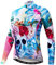 Radfahren Langarm Jersey Frauen Mountainbike Jersey Shirts Lange Rennrad Kleidung MTB Tops Sportbekleidung Schädel Pink Größe M
