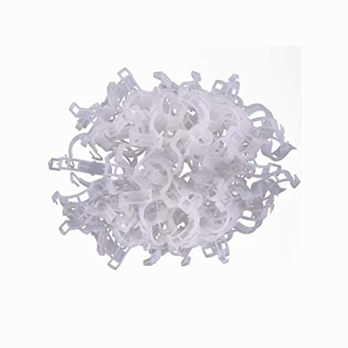 100 pcs Support pour plantes de jardin Clips pour les légumes Tomate Vigne tiges de croissance Droit et plus Sain 2.6cm x 2cm blanc