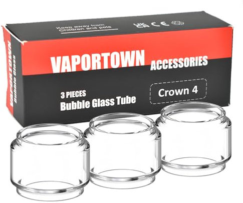 Vaportown Ersatzglas kompatibel mit Uwell Crown 4 Verdampfer Bulb Glass Pyrex Ersatz Glas Tank (Höhe: 16.5mm TPD version)