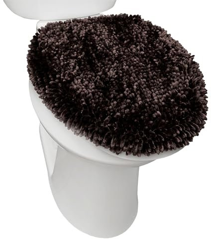 SoHome Spa Step Luxus Plüsch Chenille Shag Maschinenwaschbar Ultra Soft Standard Toilettendeckel Bezug 47 x 49,8 cm Braun