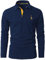 GNRSPTY Mens Polo Long Sleeve Shirt Cotton Golf Giraffe Tops,Navy,XL