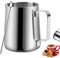 TechKen Milchkännchen, Milchkanne Edelstahl 350ml(12oz) Barista Zubehör Kaffee Milch Kännchen mit Messung Mark für Cappuccino Espresso (Silber 350ml)