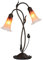 Bieye L30698 Tischlampe aus mundgeblasenem Glas mit Lilienblüte als Dekoration für Wohnzimmer und Schlafzimmer (2 Lichter, orange)