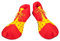Boland 55519 - Clown Schuhe aus Stoff, 1 Paar, Einheitsgröße für Erwachsene, gelb-rot, Schuhüberzieher, Zubehör für Karneval, Fasching, Fastnacht, Halloween, Mottoparty