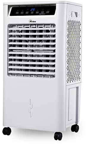 ARDES | AR5R14 Raffrescatore Evaporativo Ionizzatore con 3 Livelli di Velocità Flusso d'Aria Funzione Brezza Naturale e Notturna Pannello Touch Screen con Telecomando Bianco o Nero