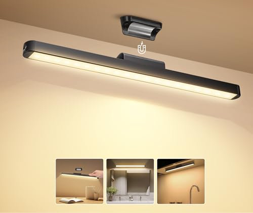 Aigostar Unterbauleuchte Küche LED, Kabellos Schrankbeleuchtung Einstellbarer Winkel, USB-Wiederaufladbarkeit, 4 Helligkeitsmodi, Küche, Spiegelschrank, Schminktisch, Schränke und Wand