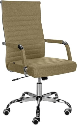 CLP Ergonomischer Bürostuhl Amadora I Höhenverstellbar, 360 Grad Drehstuhl I Kunstleder Oder Stoff Bezug I Langlebig, 120 kg Belastbar, Farbe:grün, Material:Stoff