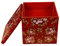 Toyvian Japanese Traditional Bento Box Japanese Sushi Tray Lunch Box Bento Box Traditional Lacquered Box for Restaurant or Home, Red, 15x15cm
