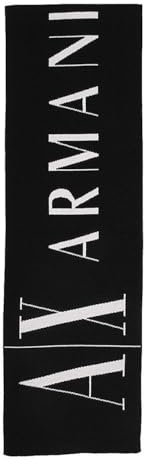 ARMANI EXCHANGE Damen-Schal mit großem Logo 944653 2f352, schwarz, Schwarz , Einheitsgröße