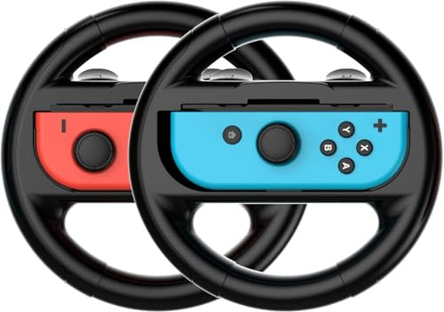 2 volantes para Nintendo Switch OLED, Switch Racing Wheel para Mario Kart 8 Deluxe (negro)