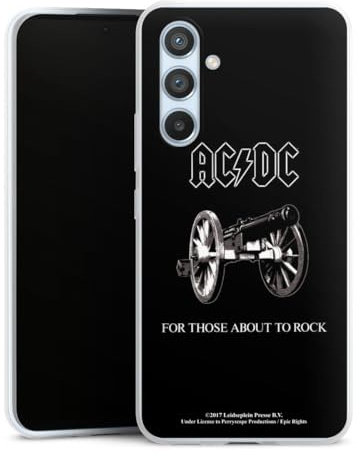 Slim Case kompatibel mit Samsung Galaxy A 54 5G Silikon Handyhülle transparent Hülle extra dünn ACDC Musik Fanartikel