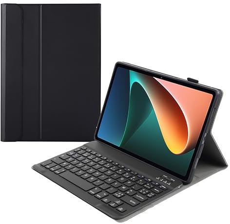 Housse pour Tablette avec Clavier Compatible avec Xiaomi Pad 5 - Étui Clavier Bluetooth AZERTY - Noir
