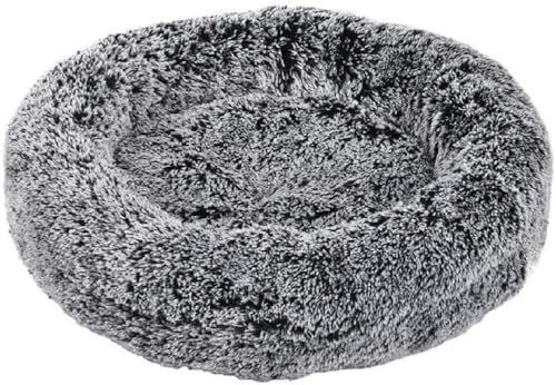 Dehner Lieblinge Hunde- und Katzenbett Cookie, Größe M, ca. Ø 58 cm, Höhe ca. 14 cm, Polyester, schwarz