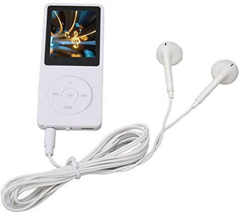 Lecteur MP3 MP4 8 Go, Lecteur de Musique Portable avec écran TFT HD 1,8, Lecteur de Musique de Sport avec écouteurs pour Marcher/Jogging/Exercice, Lecture 30 Heures (Blanc)